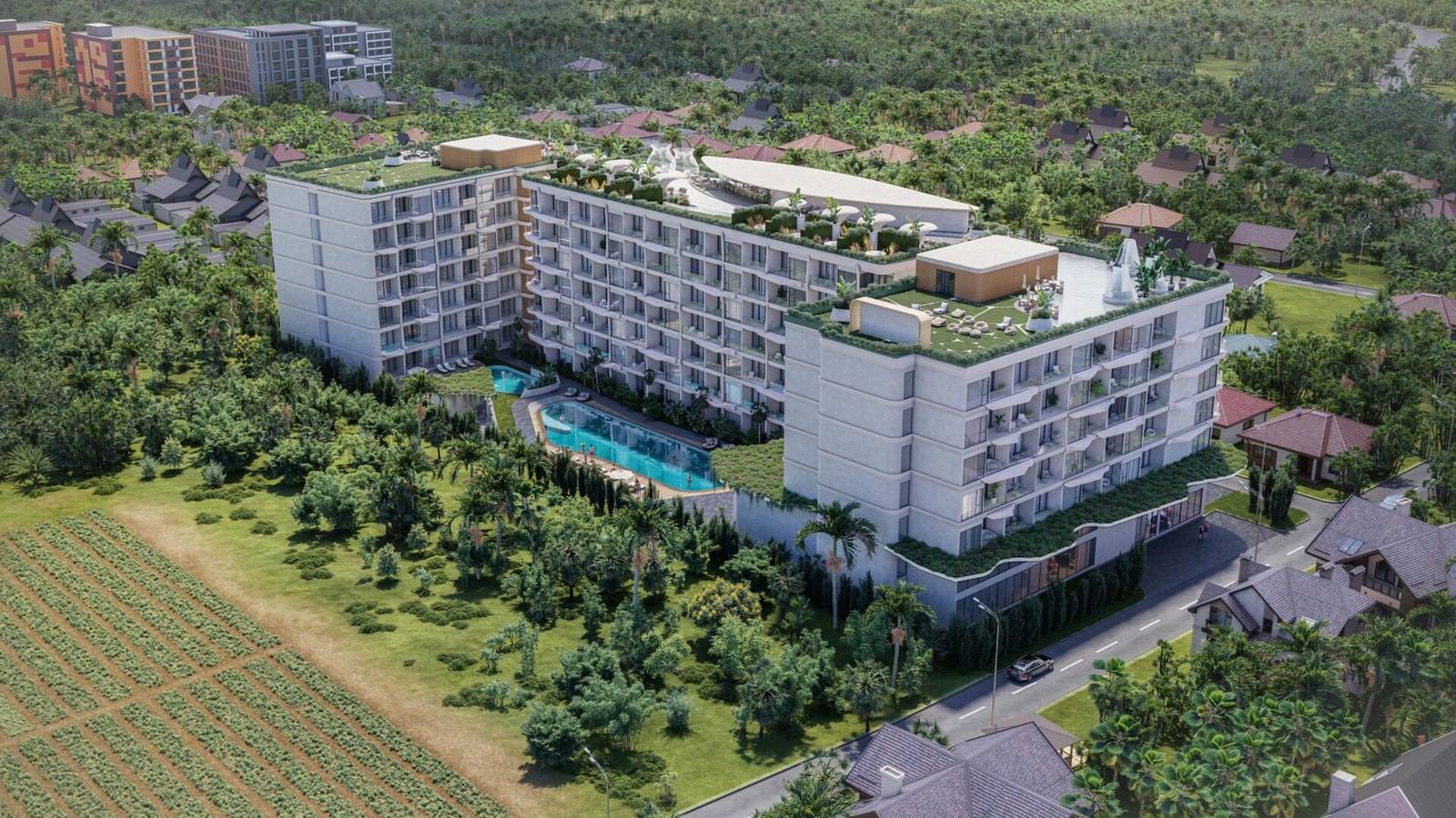 Wallaya Residence — building exterior with glass-fronted balconies